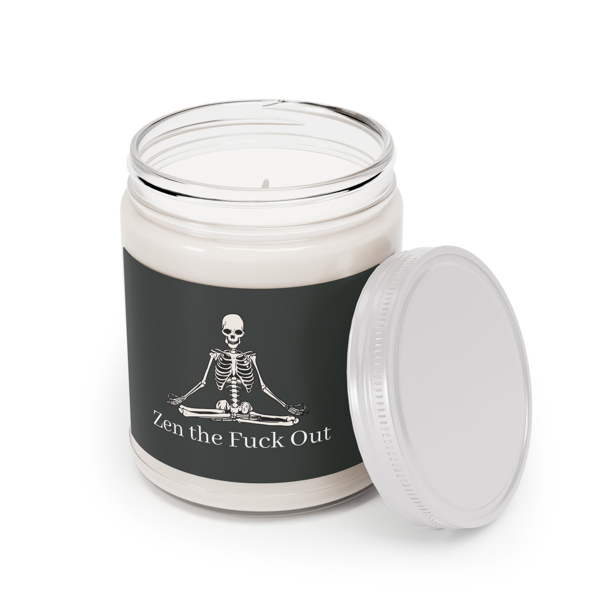 Meditating Skeleton Zen the F*ck Out Scented Soy Candle