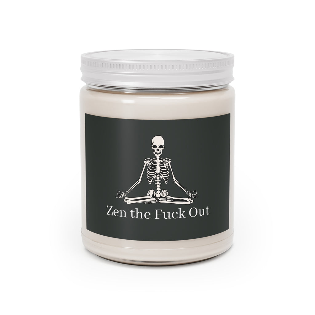 Meditating Skeleton Zen the F*ck Out Scented Soy Candle