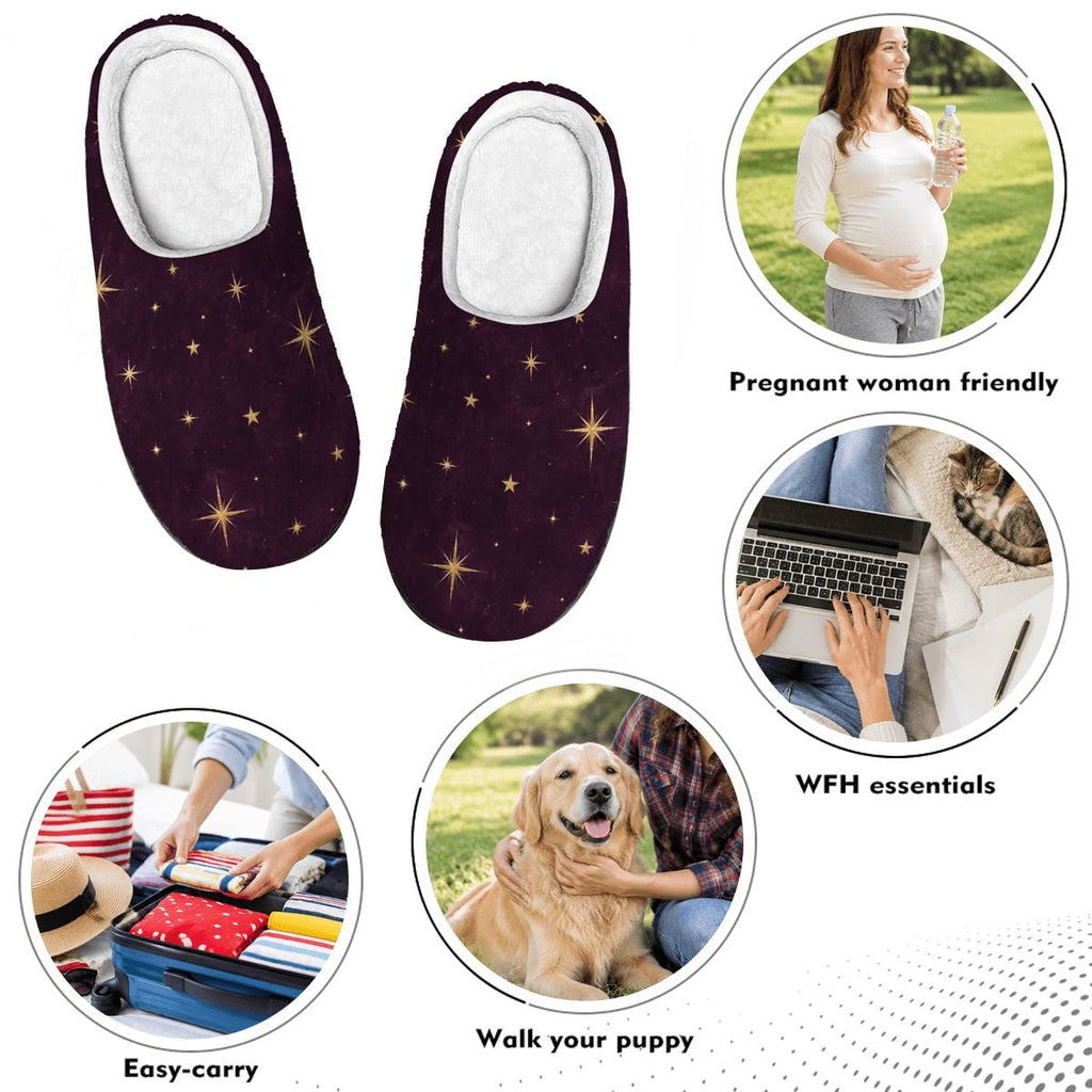 Starry Night Plush House Slippers