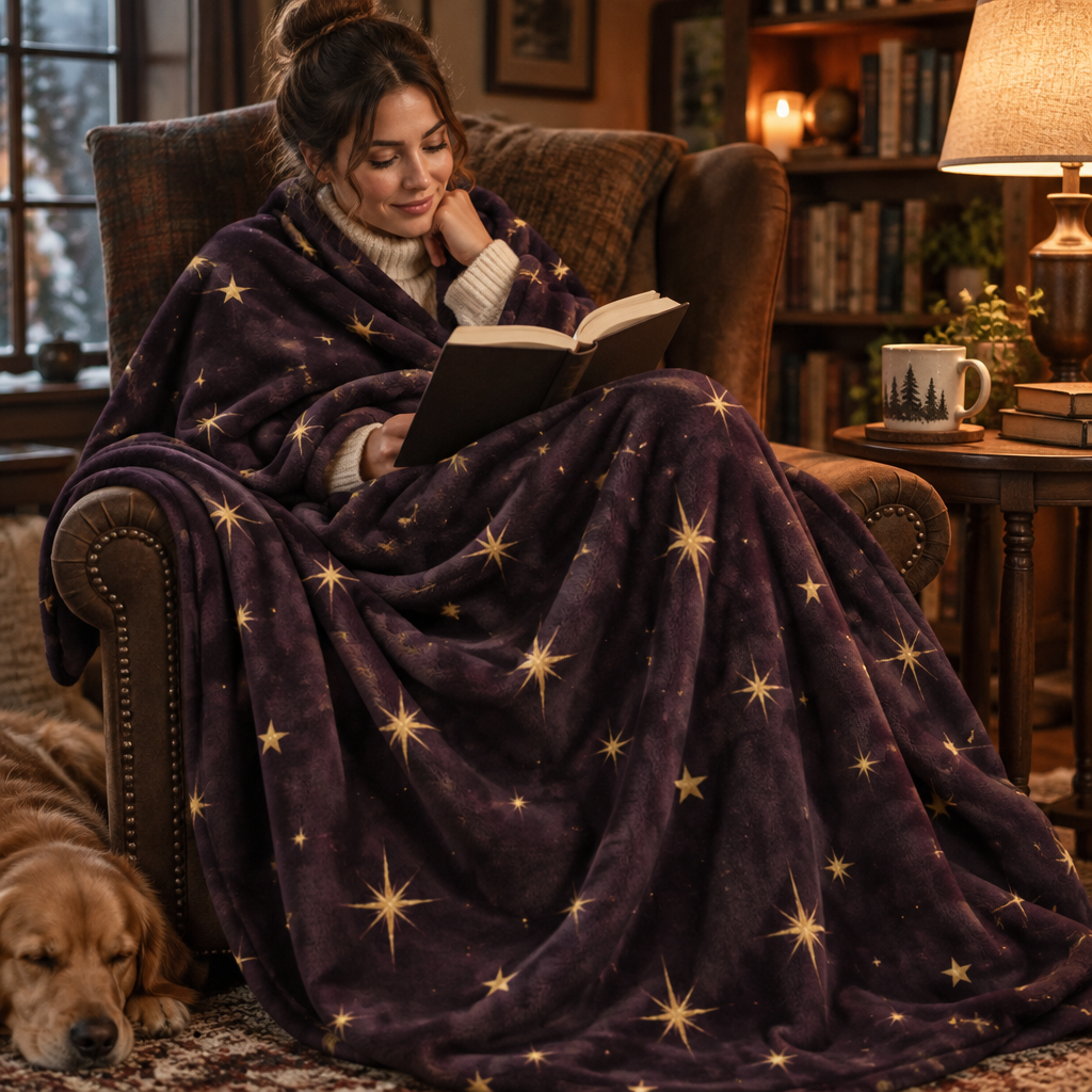 Starry Night Velveteen Blanket