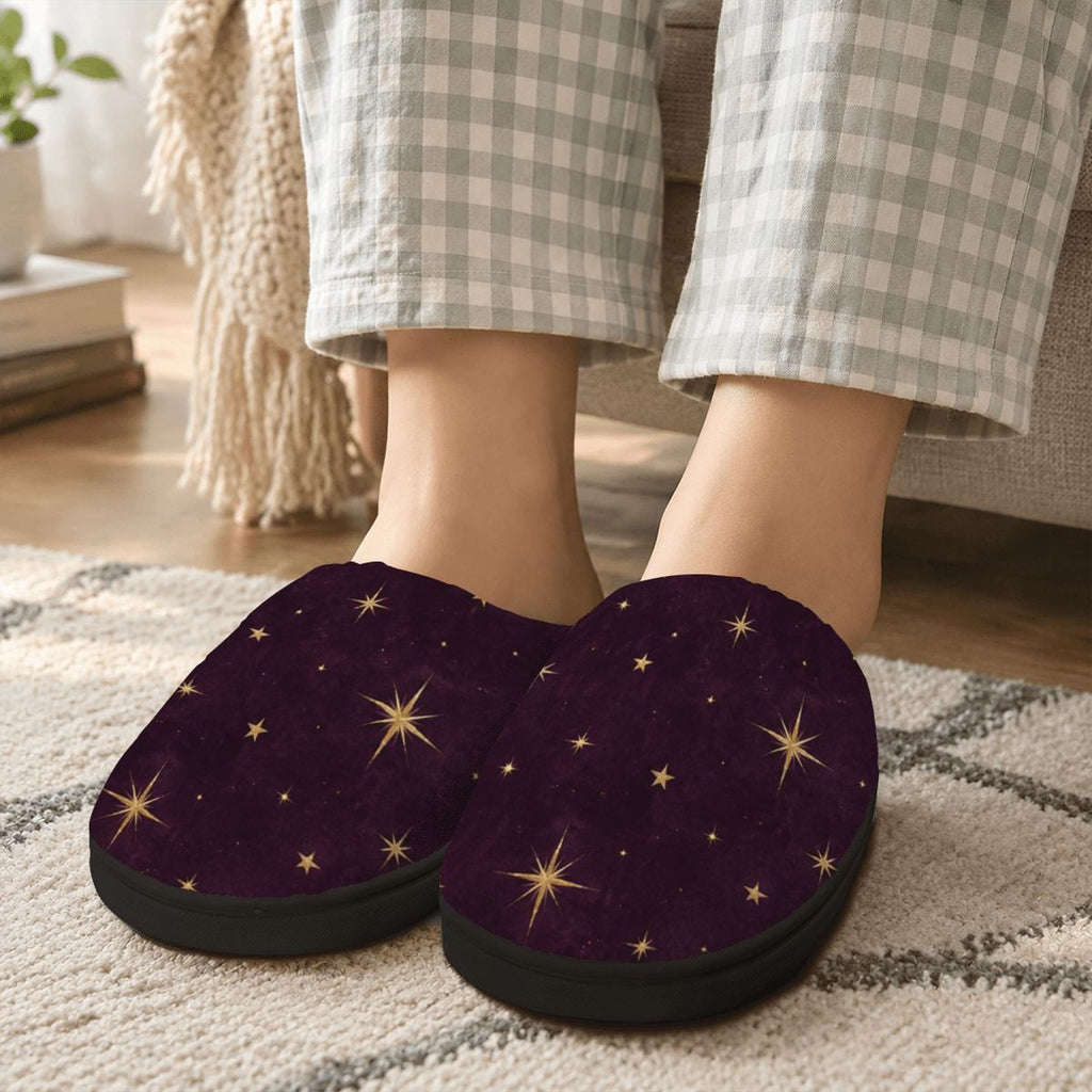 Starry Night Plush House Slippers