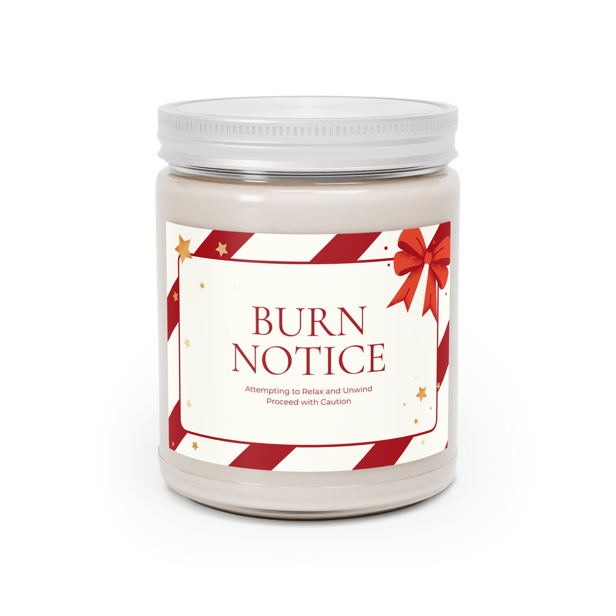 Burn Notice Holiday Spice Candle — 9oz Soy Jar