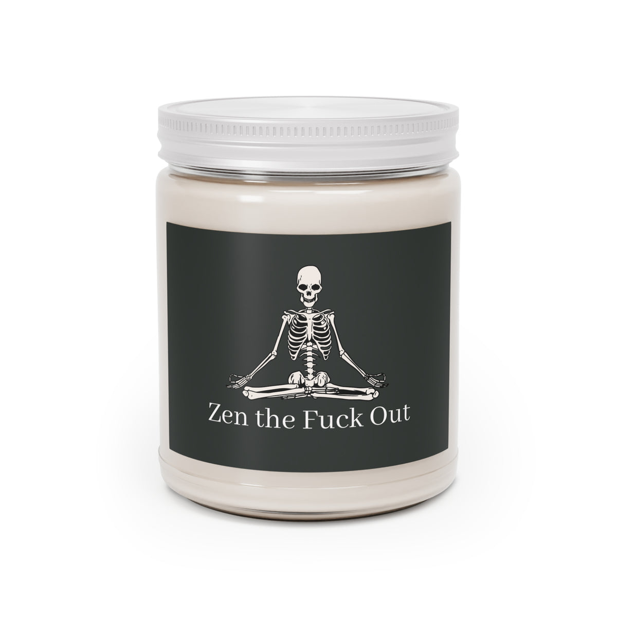 Meditating Skeleton Zen the F*ck Out Scented Soy Candle