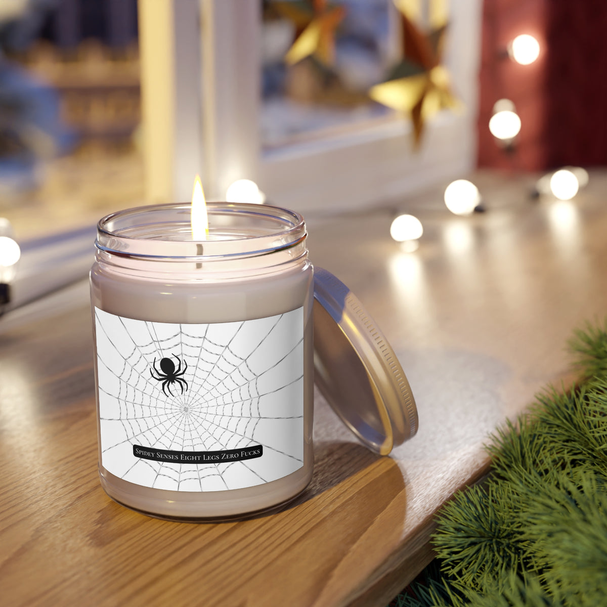 Spider Web 9oz Soy Candle — Scented Jar Candle with White Lid