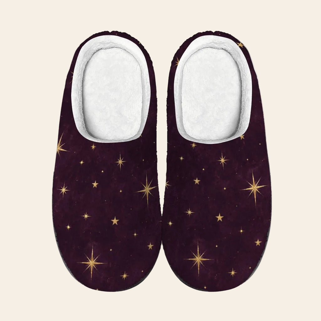 Starry Night Plush House Slippers